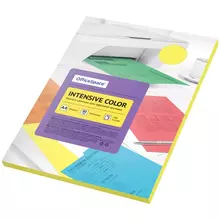 Бумага цветная OfficeSpace "Intensive Color", А4, 80 г/м², 100 л. (желтый)