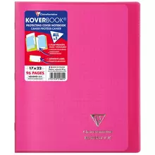 Бизнес-тетрадь 48 л. 170*220 мм. клетка Clairefontaine "Koverbook", пластик. обложка, розовая, 90г./м2
