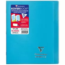 Бизнес-тетрадь 48 л. 170*220 мм. клетка Clairefontaine "Koverbook", пластик. обложка, синяя, 90г./м2
