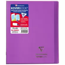 Бизнес-тетрадь 48 л. 170*220 мм. клетка Clairefontaine "Koverbook" пластик. обложка фиолетовая 90г./м2