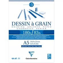 Скетчбук 30 л. А5 Clairefontaine "Dessin a grain" на склейке 180г./м2 мелкозернистая