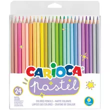 Карандаши цветные Carioca "Pastel" 24 цв. ПВХ