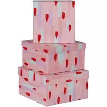 Набор квадратных коробок 3в1, Meshu "Stylish pink", (19,5*19,5*11-15,5*15,5*9 см.) 