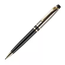 Ручка шариковая Luxor "Futura" синяя 07 мм. корпус черный/золото поворотный механизм футляр