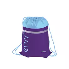Мешок для обуви 1 отделение Berlingo "Envy", 360*470 мм. светоотражающая лента, карман на молнии, голубой