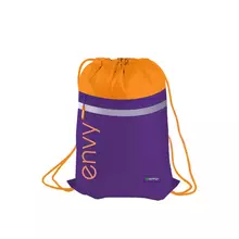 Мешок для обуви 1 отделение Berlingo "Envy" 360*470 мм. светоотражающая лента карман на молнии оранжевый