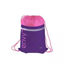 Мешок для обуви 1 отделение Berlingo "Envy", 360*470 мм. светоотражающая лента, карман на молнии, розовый