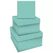 Набор квадратных коробок 3в1 Meshu "Turquoise style" (195*195*11-155*155*9 см.)