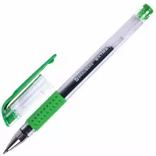 Ручка гелевая с грипом Brauberg "Extra GT" зеленая стандартный узел 05 мм. линия 035 мм.