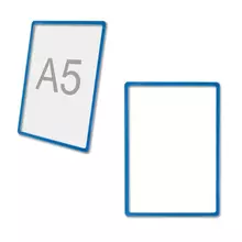 Рамка POS для рекламы и объявлений малого формата (210х1485 мм.) А5 синяя без защитного экрана