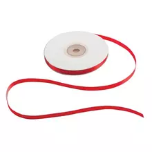 Лента обвязочная атласная для прошивки документов красная ширина 6 мм. комплект 4х25 м (100 м) +/- 5%