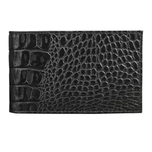 Визитница карманная Befler "Кайман" на 40 визиток натуральная кожа крокодил черная