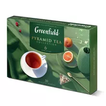 Чай GREENFIELD, набор 30 пирамидок (6 сортов по 5 пирамидок) 56 г. картонная коробка