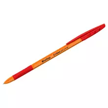 Ручка шариковая Berlingo "Tribase grip orange" красная 07 мм. грип
