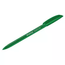 Ручка шариковая Berlingo "Triangle 100T" зеленая 07 мм. трехгран. игольчатый стержень