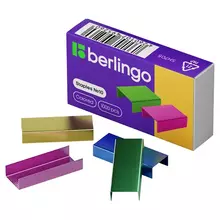 Скобы для степлера №10 Berlingo цветные 1000 шт.