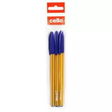Набор шариковых ручек Cello "Liner" 3 шт. синие 07 мм. пакет