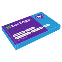 Самоклеящийся блок Berlingo "Ultra Sticky", 50*75 мм. 80 л. синий неон