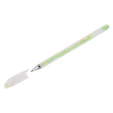 Ручка гелевая Crown "Hi-Jell Pastel" зеленая пастель, 0,8 мм.