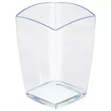 Подставка-стакан Стамм. "Тропик", пластиковая, квадратная, прозрачная