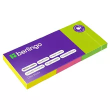 Самоклеящийся блок Berlingo "Ultra Sticky", 50*40 мм. 3 блока по 100 л. 3 неоновых цвета