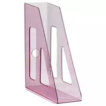 Лоток для бумаг вертикальный Стамм "Актив", тонированный розовый, ширина 70 мм
