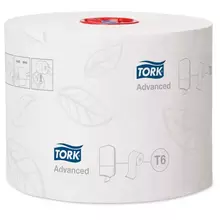 Бумага туалетная Tork "Advanced"(Т6) 2-слойная Mid-size рулон 100 м/рул. мягкая тиснение белая