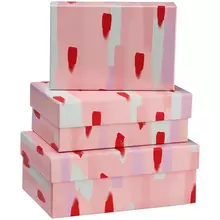 Набор прямоугольных коробок 3в1, Meshu "Stylish pink", (19*12*7,5-15*10*5 см.) 