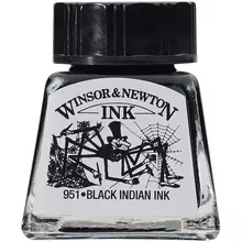 Тушь Winsor&Newton для рисования, черный, стекл. флакон 14 мл