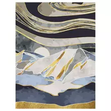 Картина по номерам на холсте Три Совы "Горы" 30*40 с поталью акриловыми красками и кистями