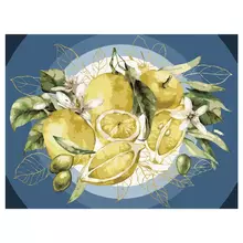 Картина по номерам на холсте Три Совы "Лимоны" 30*40 с поталью акриловыми красками и кистями