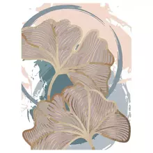 Картина по номерам на холсте Три Совы "Листья" 30*40 с поталью акриловыми красками и кистями