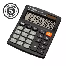 Калькулятор настольный Citizen SDC-810NR 10 разрядов двойное питание 102*124*25 мм. черный