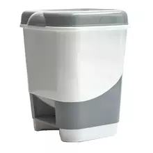 Ведро-контейнер для мусора (урна) OfficeClean 20 л. с педалью пластик серое