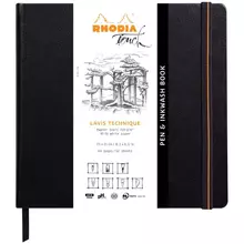 Скетчбук для смешанных техник 32 л. 21*21 см. Clairefontaine "Rhodia Touch" на сшивке 200г./м2 кожзам