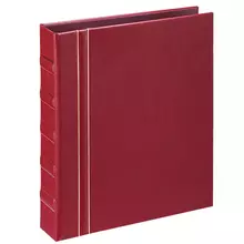 Альбом для монет OfficeSpace "Люкс" формат Optima 230*270 на кольцах красный матовый 10 л. иск. кожа