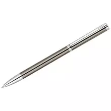 Ручка шариковая Delucci "Stella" синяя 10 мм. корпус оружейный металл/серебро кристал подарочная упаковка