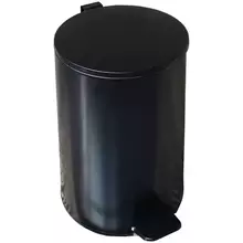 Ведро-контейнер для мусора (урна) Титан 20 л. с педалью круглое металл черное
