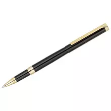 Ручка-роллер Delucci "Classico" черная, 0,6 мм. корпус черный/золото, подарочная упаковка