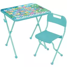 Набор складной мебели (стол + стул) Nika kids КП/А1 "Азбука" ламинир.столешница сиденье пластик зеленый глянец