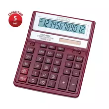 Калькулятор настольный Citizen SDC-888XRD, 12 разрядов, двойное питание, 158*203*31 мм. красный