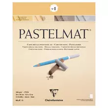Альбом для пастели, 12 л. 240*300 мм. на склейке Clairefontaine "Pastelmat", 360г./м2, бархат, цв. блок