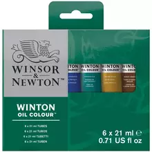 Краски масляные художественные Winsor&Newton "Winton" 6 цветов 21 мл. туба картонная коробка