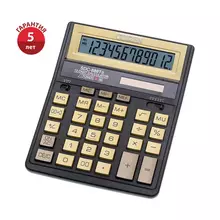 Калькулятор настольный Citizen SDC-888TIIGE 12 разрядов двойное питание 158*203*31 мм. черный/золото