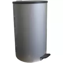 Ведро-контейнер для мусора (урна) Титан 40 л. с педалью круглое металл серый металлик