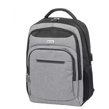 Рюкзак Berlingo City "Strict grey" 42*29*17 см. 2 отделения 3 кармана отделение для ноутбука USB разъем эргономическая спинка