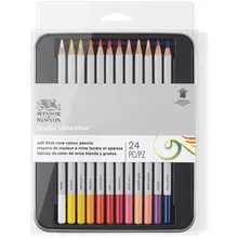Набор цветных карандашей Winsor&Newton 24 цв. в метал коробке