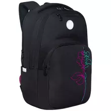 Рюкзак Grizzly 275*43*16 см. 1 отделение + отделение для ноутбука 5 карманов анатомическая спинка черный-бирюзовый-фиолетовый