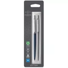 Набор Parker "Jotter London": шар. ручка Blue + гел. ручка Stainless Steel 10 мм. кнопочн. блистер