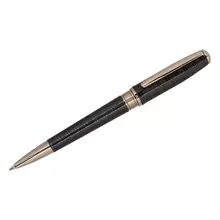 Ручка шариковая Delucci "Vestito" синяя 10 мм. корпус черный лак/золото поворотн. подарочная упаковка